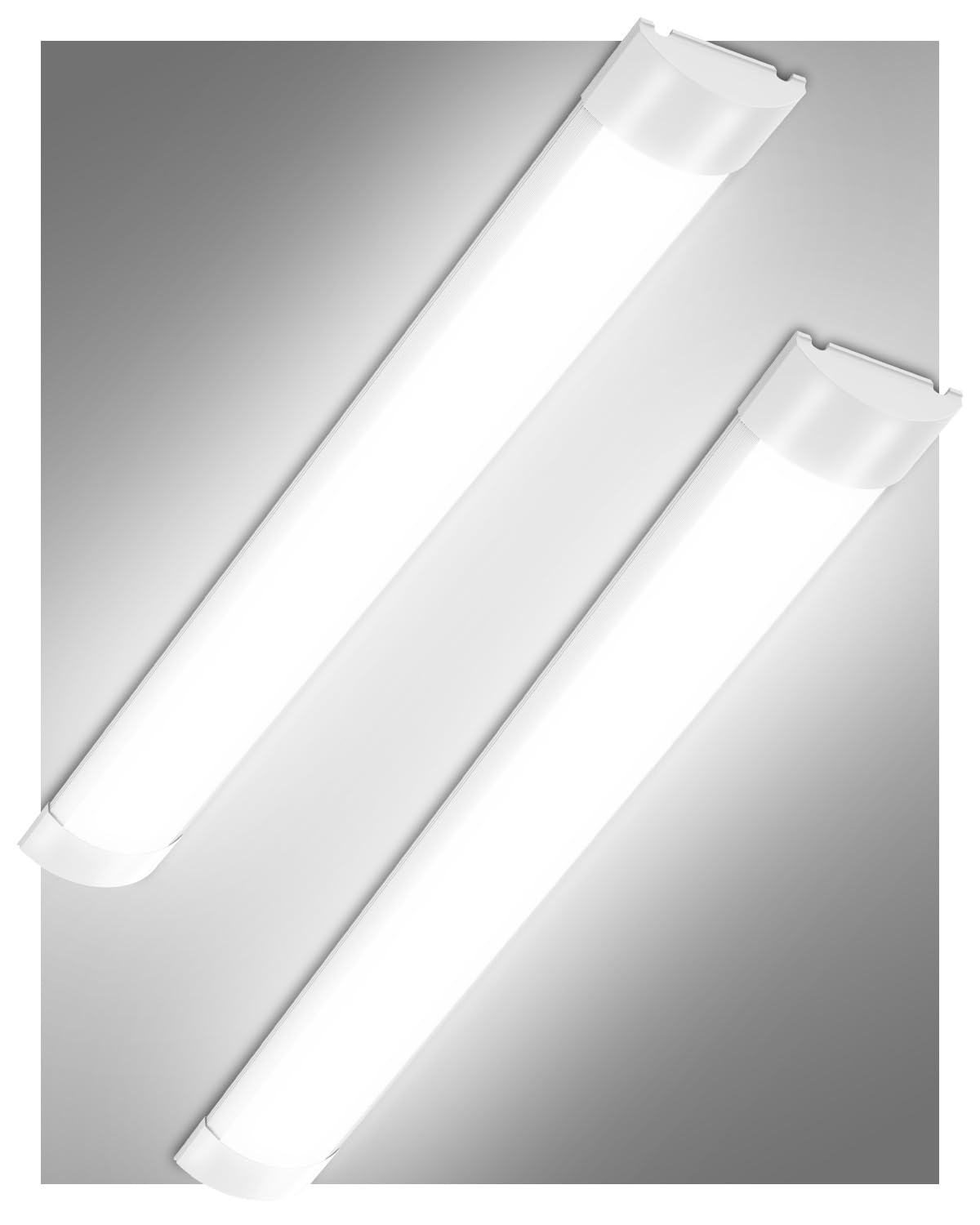 Sararoom 2Pcs 5FT LED Betten Lights, 145CM 50W 5000LM LED Tube Light, 6500K Cold White LED Garage Lighting | Wall or Ceiling Surface Mount Strip Bar Light for Office Shop Workshop Bedroom Shed Kitchen
