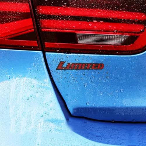 Image of 1x Metal Limited Letter Rear Tailgate Sport Car Emblem Badge Brushed Sticker Decal Nameplate (Black Red)