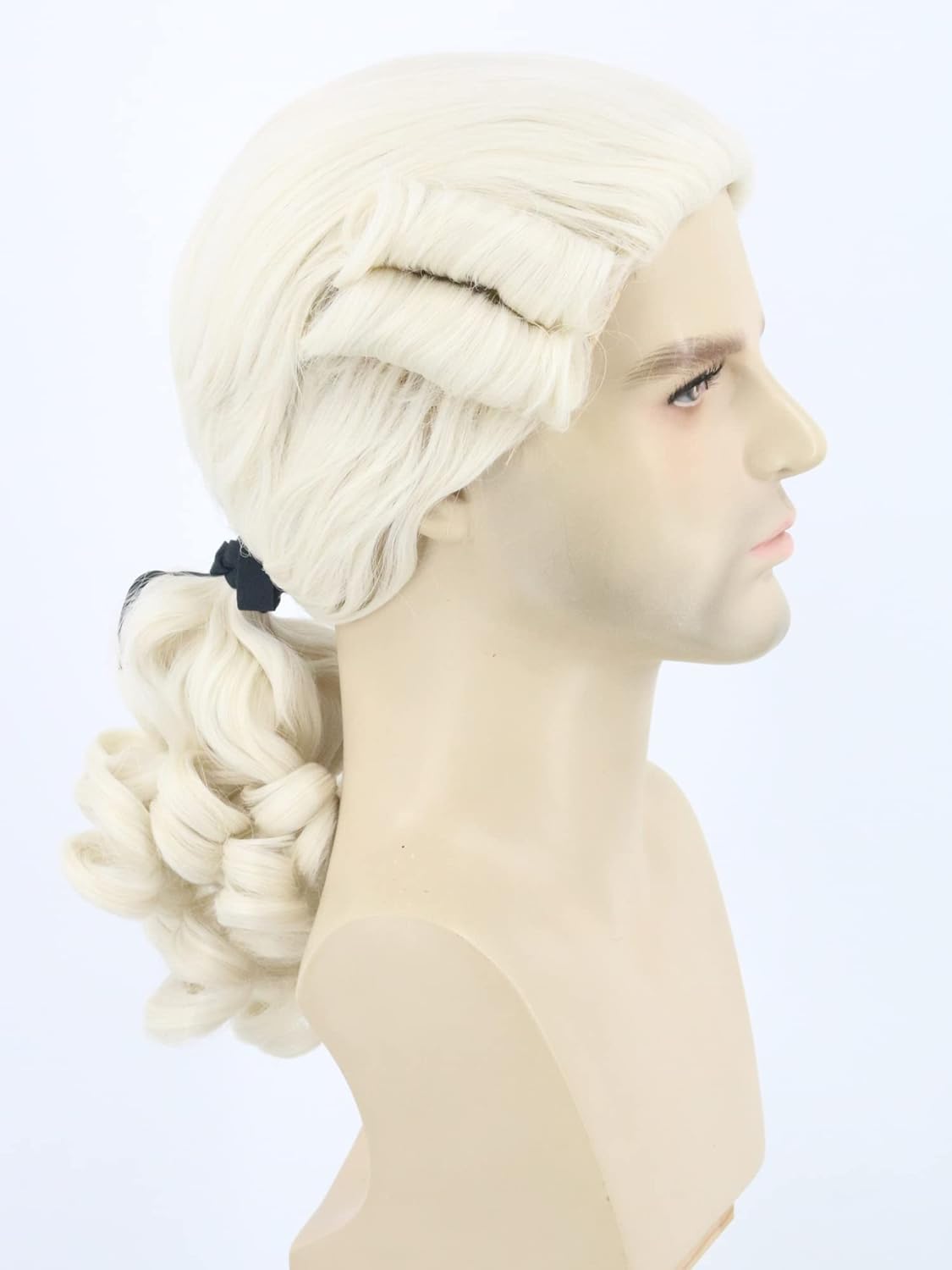 LeMarnia Beige Colonial Curly Judge Wig Halloween Costume Cosplay Wig - Image 4