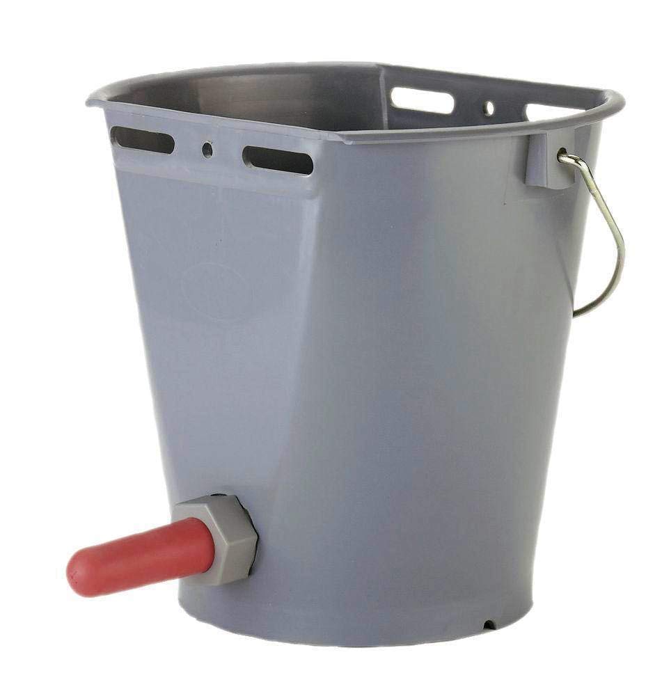 Kerbl Kalber Drinking Bucket with Suction Valve (Drinking Bucket for Cattle, Complete with Super Suction and Screw Valve, Capacity 8 litres) 144