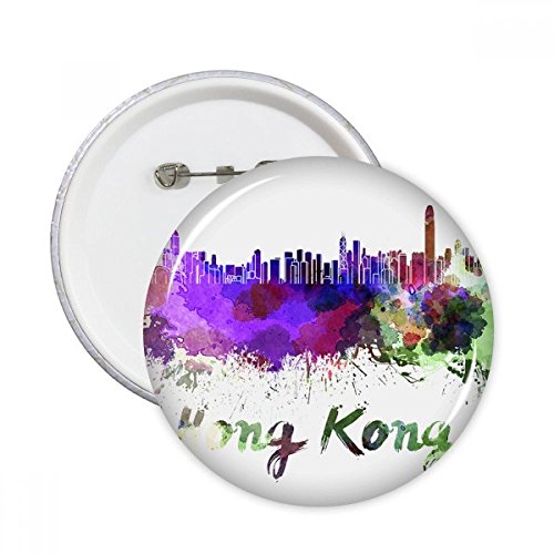 Badge Hong Kong Chine pour relooker une veste terne avec une illustration aquarelle ronde