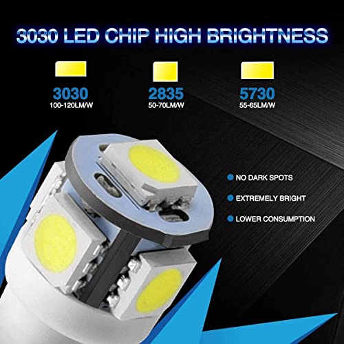 Image of Marsauto 194 LED Bulb 6000K White 168 T10 2825 W5W 5SMD Replacement Bulbs for Car Dome Map Door Courtesy Side Marker Reading Glove Box License Plate Lights (Pack of 10)(Clear Lens Side Marker)