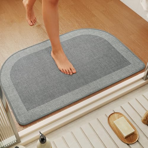 YDKGL Half Circle Bath Mat,Thin Bathroom Rugs Fit Under Door Quick Dry...
