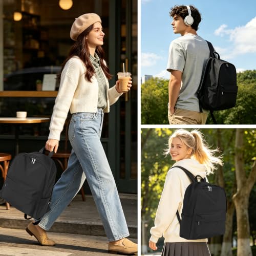 Image of Zicac Canvas Backpack, Classic Basic Daypack, Lightweight Casual Travel Daypack Satchel Backpack Unisex