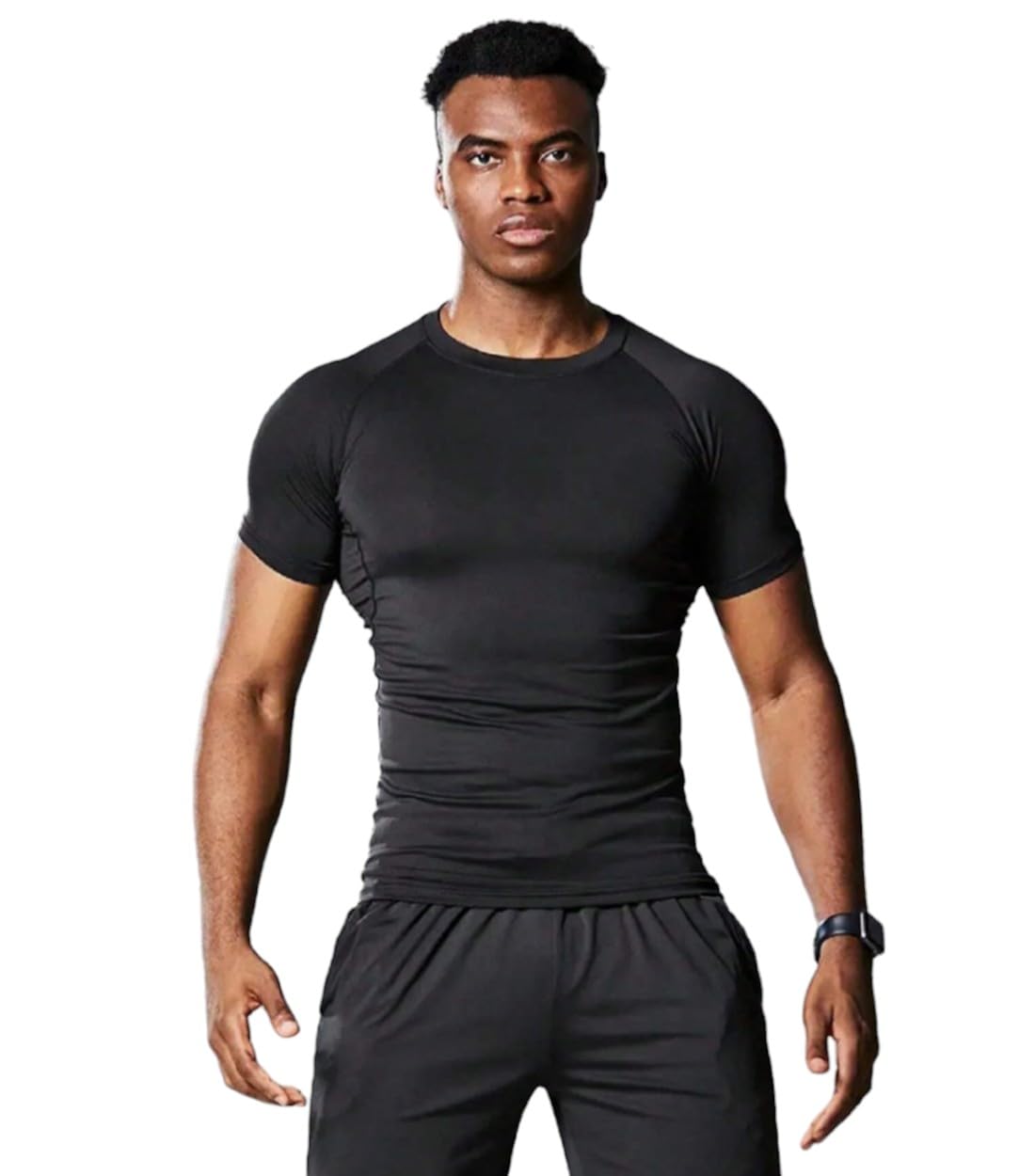 Aqua Holic Mens Short Sleeve Compression Top for Swimming, Gym, Running and All Sports