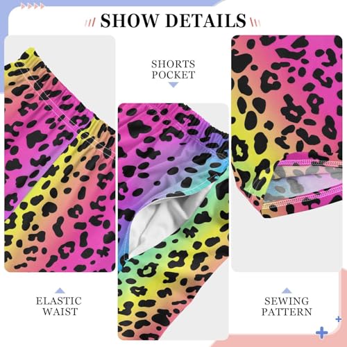 Pajama Pants Leopard Skin Rainbow PJ Bottoms Sleepwear Lounge Sleep Pant with Pockets4