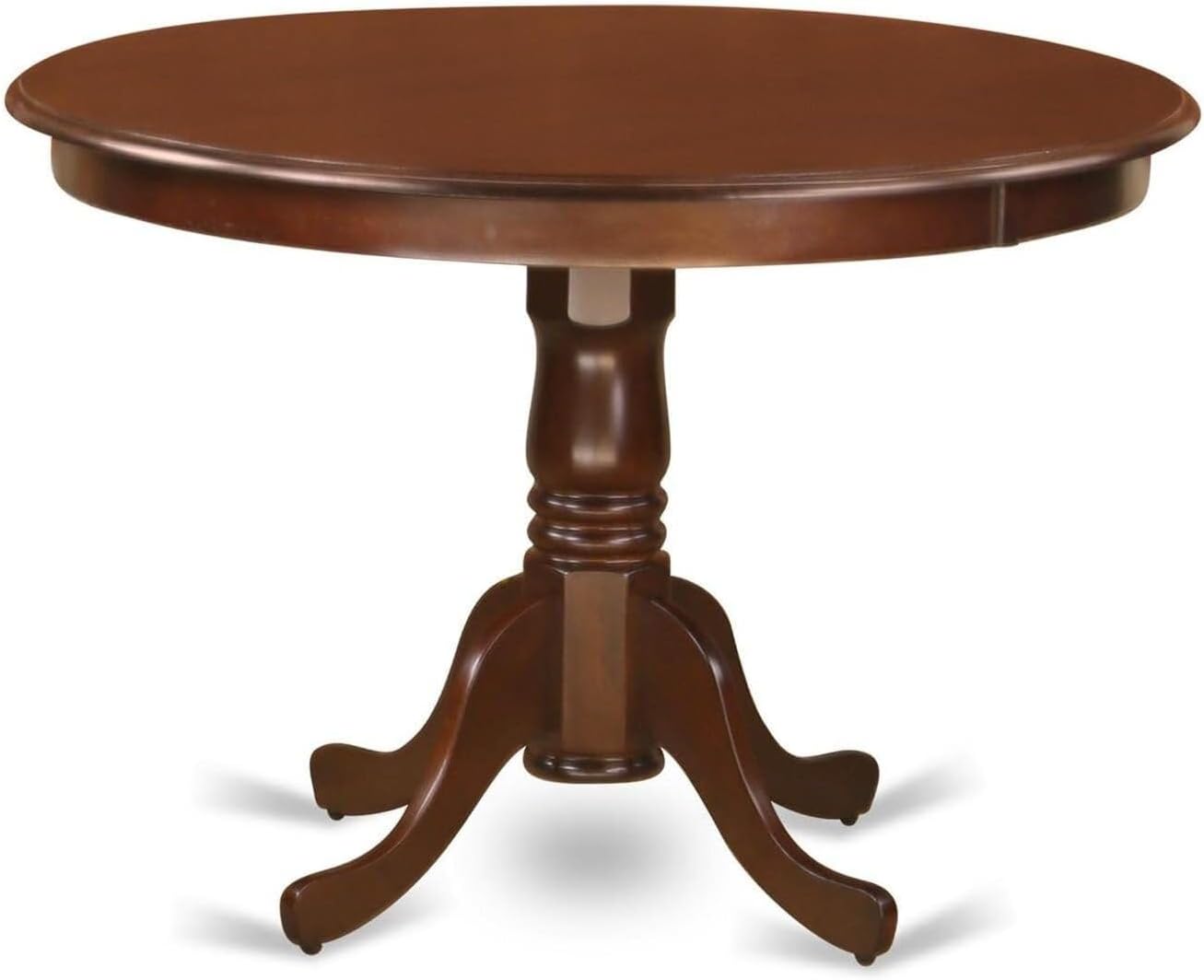 HomeStock 5 Piece Dining Room Set Includes a Round Dining Table with Pedestal and 4 Wood Seat Chairs, 42x42 Inch,Mahogany