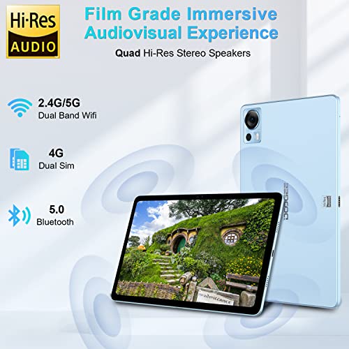 Doogee T20 Android Tablet,10.4'' 2K Tablet,15Gb+256Gb, Hi-Res Quad Speakers, Octa-Core Gaming Tablet, 8300Mah Battery, 2.4G/5G Wifi Tablet Android 12, Tüv Low Bluelight, Split Screen #TOP3