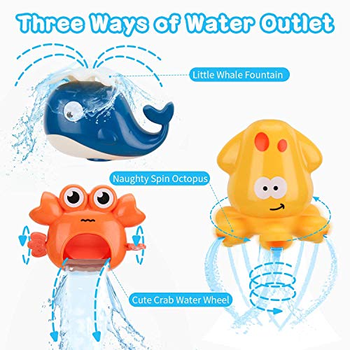 BBLIKE Bath Toys Bathtub Toys for Toddlers Kids 1 2 3 4 5+ Year Old Girls Boys, DIY Bath Pipes Toy, Cute Animal Water Spray Baby Bath Toys-Colorful