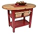 John Boos C-Elip Country-Style Elliptical Butcher Block Table - 60"W, 30"D, No Shelf, Alabaster Base