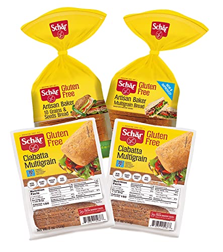 Gluten Free Bread Combo Packs by Schar (10 Grain Bread, Multigrain Bread & Multigrain Ciabatta Roll)