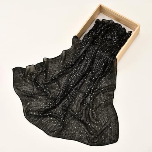 Rhinestone Head Scarf 31.5 Inches Solid Color Hair Scarf Sparkle Glitter Hair Bandana Fashion Hair Wraps Scarves for Women2