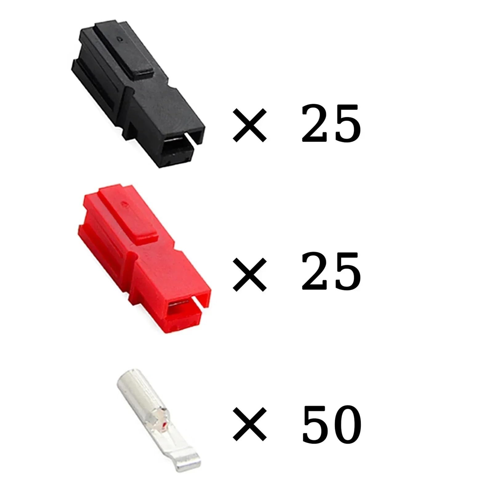 Jednobiegunowe złącze akumulatora 600 V DC typu Anderson SB30 30 A, 10/50/100/500 sztuk, wysokoprądowe szybkie gniazdo, zasilacz UPS (50 szt. (25 par 30a))