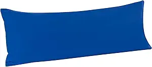 FLXXIE Body Pillow Cover - Super Soft Microfiber 20x54 Body Pillow Case - Envelope Closure, Wrinkle, Stain Resistant Royal Blue Body Pillowcase, 20x54, Royal Blue
