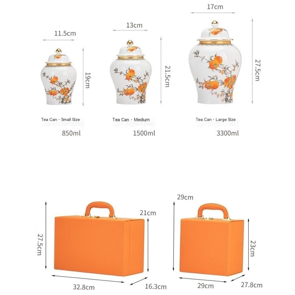 CMBSSTFC Pojemnik na herbatę Ceramiczny pojemnik do przechowywania luzem herbaty Słoik Kuchnia Zamknię słoik do przechowywania Vintage Teaware Pojedynczy/podwójny zestaw pudełek upominkowych Puszka na
