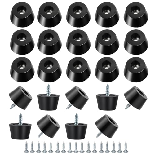 24PCS Hard Rubber Feet for Cutting Board(0.79X0.5inch) Furniture Pads with Screws Kitchen Countertop Protectors for Boards and Appliances