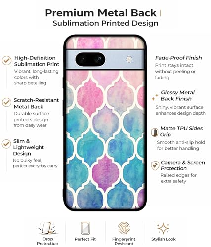 Image of Patterns Art Design Premium 2D Printed Metal Back Case Cover for Google Pixel 7A 5G, Multicolor