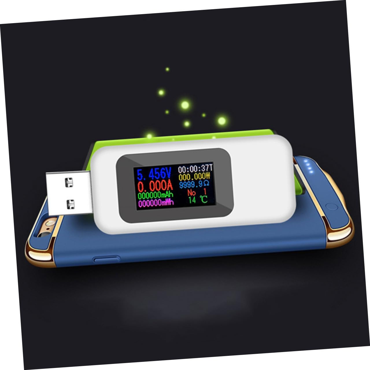 SHINEOFI Detector De Voltaje De 4 Piezas Comprobador De Voltaje Multímetro Comprobador Eléctrico Comprobador USB Voltímetro De Potencia Comprobador De Carga Monitor Con Pantalla Lcd