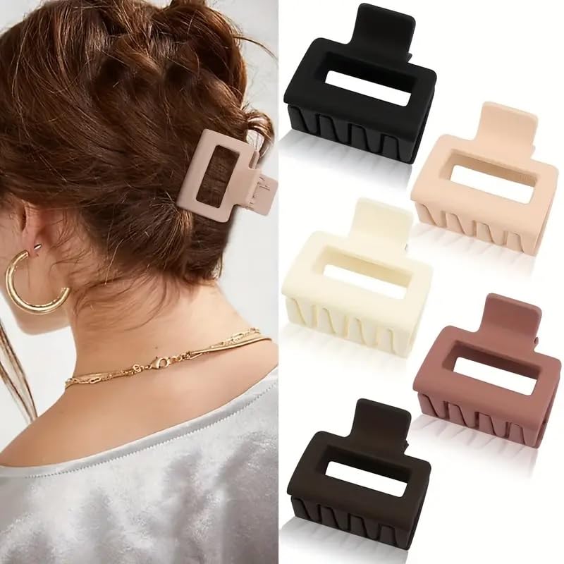 5Pc Hair Claw Clips :-Korean Small Hair Claws Spuare Bowtie Shape Hair Clips For Women Girls Crab Hairpin Barrettes Fashion Ornaments Hair Accessories-image-13