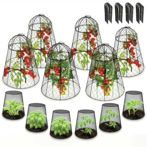 Tcomhk Garden Cloches for Plants, Chicken Wire Plant Cages, Plant Protectors from Animals, Combo...