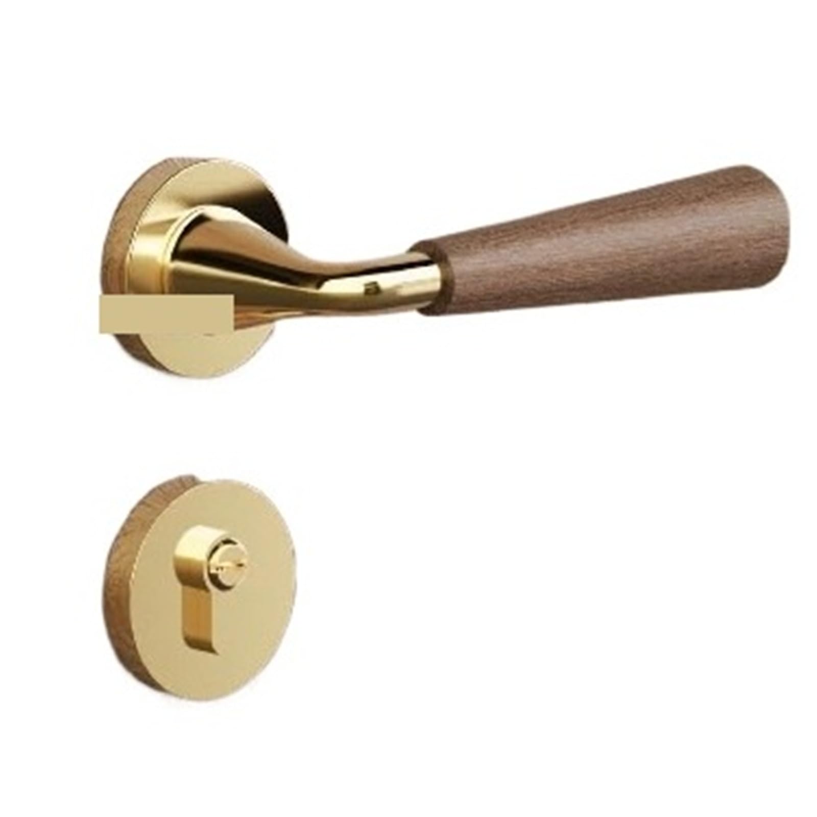 Gegnwvek E_72 Zinc Alloy Silent Indoor Door Lock, Chinese Walnut Handle, Retro Home(E_72)