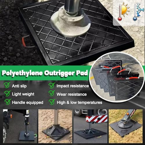 Supporti Stabilizzatori Per Gru E Camper | Impilabili | Fino A 45 Tonnellate | Polietilene Ad Alta Densità | Nero - Foto 4