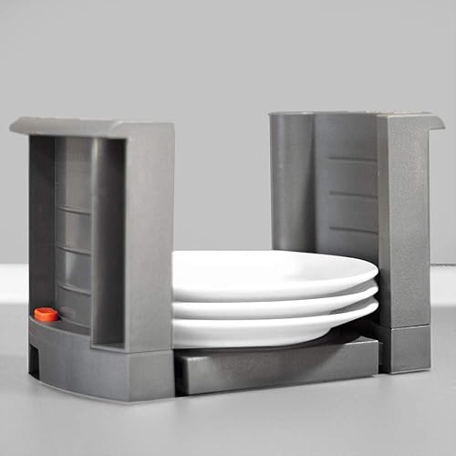 Miniatura 4 de Emuca - Soporte de platos ajustable para diámetro de 7.362 in (7,3 pulgadas) a 12.126 in (12,12 pulgadas), acabado gris antracita.