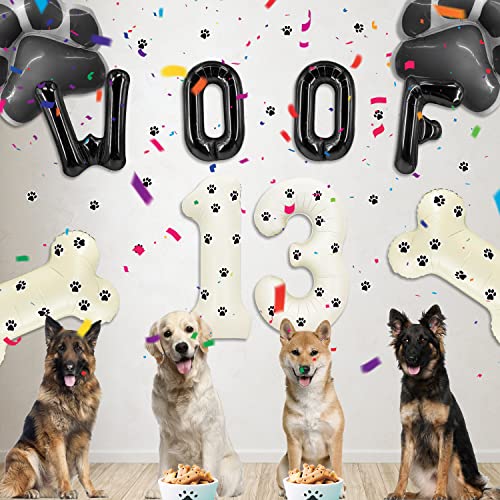 Dog Theme Balloons - 1St Dog Birthday Party Decorations, 40 Inches Number 1 Foil Balloons, Paw And Bone Balloons, Woof Letter Balloons, Paw Prints Stickers For Pet Kids Dog Birthday Party Supplies #TOP3