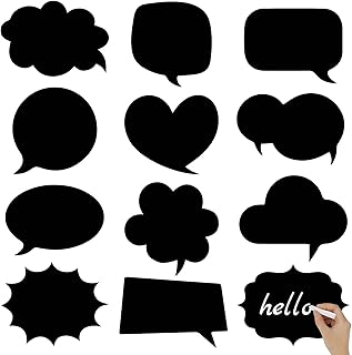 Konsait 24 PCS Large Blank Photo Booth Props, Writable Chalkboard Black ...