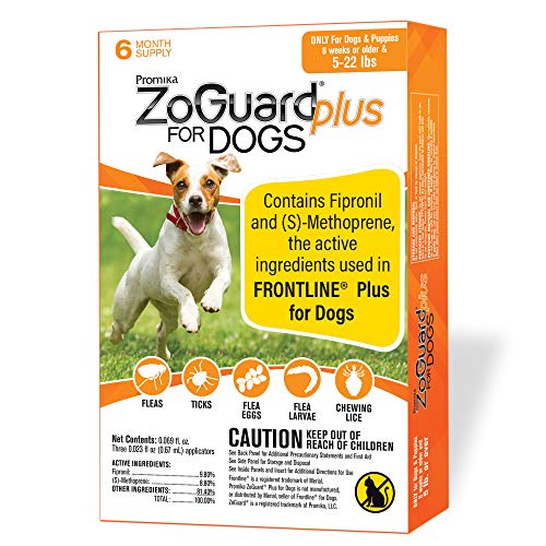 ZoGuard Plus Flea and Tick Prevention for Dogs, Small, 5-22 lbs (6 Dose)