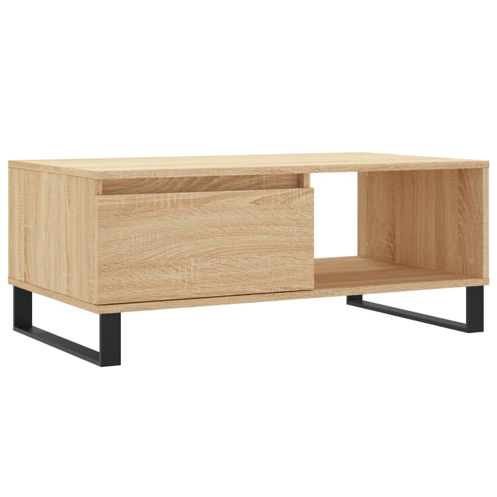 vidaXL Mesa de Centro Madera contrachapada Roble Sonoma 90x50x36,5 cm, Mesa Auxiliar, Mesa de salón, Mesa Decorativa, mesita de sofá, mesita de Centro
