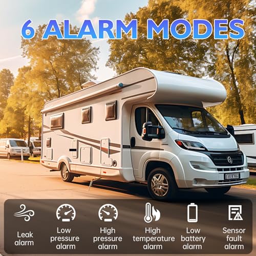 B-Qtech Tire Pressure Monitoring System, Wireless TPMS with 6 External Sensors for Car Truck RV Motorcycle, Real-time Pressure Temperature Display, Compatible with iOS & Android - Image 3