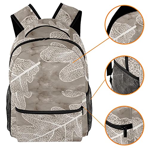 Sac à dos décontracté pour femme grand format imprimé feuilles multicolore 9