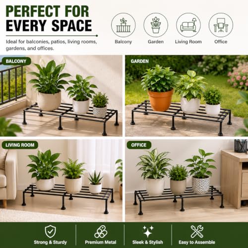Image of M /S R.S HANDICRAFTS Metal Plant Stands, Metal planter, Set of 4