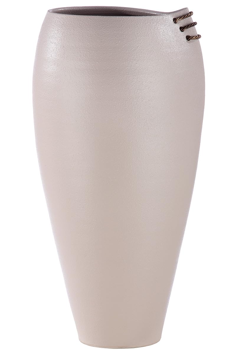 GILDE Coimbra Ceramic Grey Conical Vase Large 82 cm High 34 cm Diameter Decoration Home Accessory Flower Vase Interior Decoration