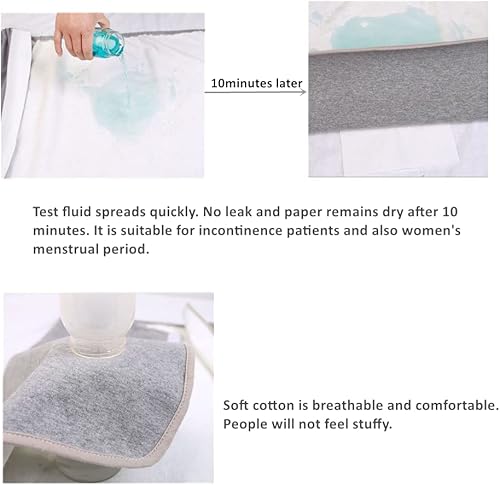 Miniatura 6 de WEEOATAR Colchón unisex para incontinencia, falda de pañal lavable para adultos de alta absorción, tapete de cama reutilizable, falda urinaria para