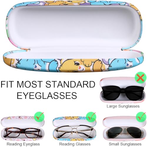 Image of ADBGV Cute Stylish Hard Shell Eyeglasses Cases Protective Case Storage Box With Glasses Cloth Eyeglass Strap for Girl Teen