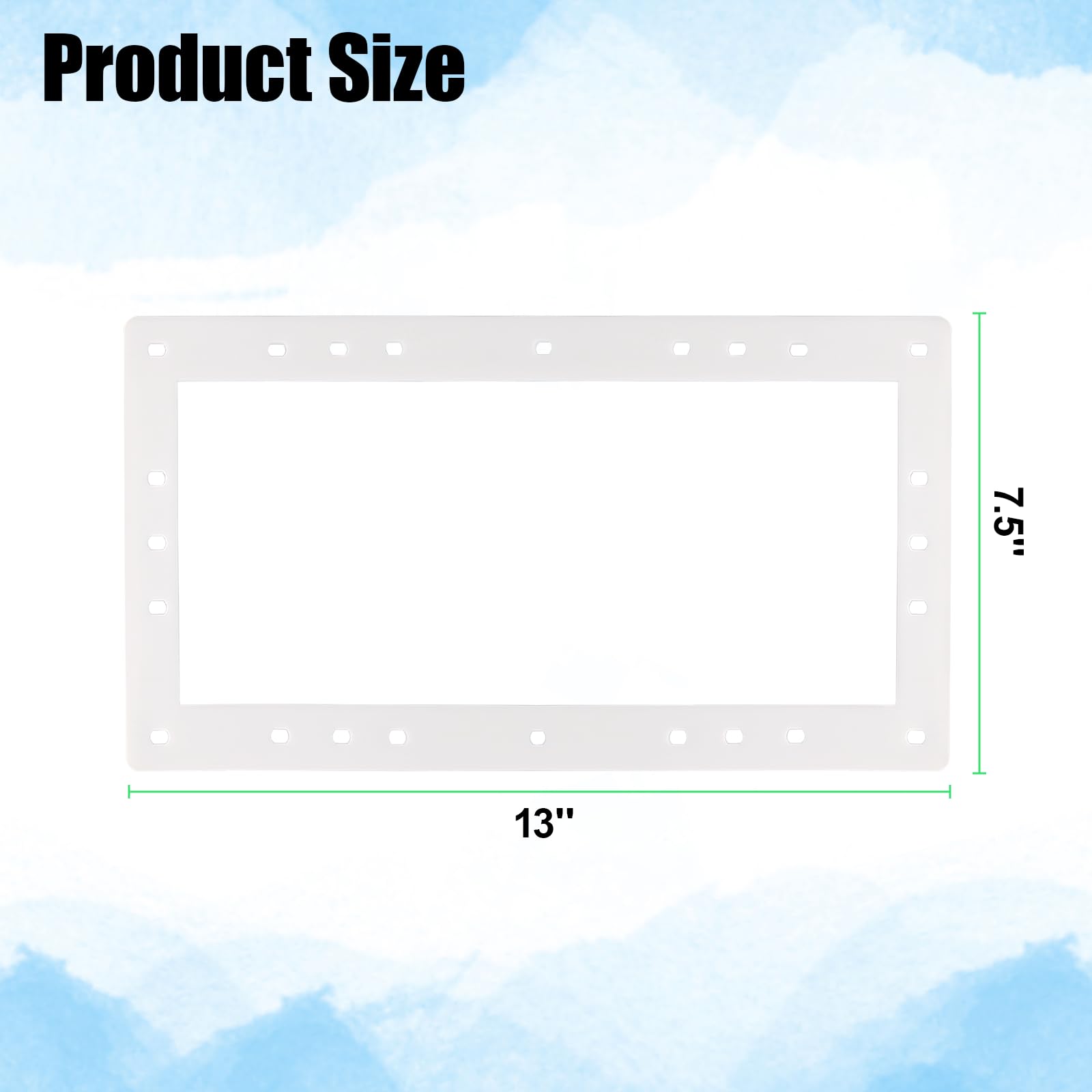 Spx1091Gw Pool Skimmer Gasket - Wide Mouth Skimmer Gasket Compatible with Hayward SP1091WM Dyna-Skim Above Ground Pool Skimmer, for Hayward Automatic Skimmers 13 3/4" x 7.5" - 3