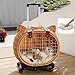 籐製ペットキャリー リュック ペットキャリー キャスター付き 猫 猫用 キャリー カート 犬 小型犬 ペットキャリーケース 折り畳み 取り外し可能な車輪 ドライブ 旅行 通院 防災 避難用 キャリー