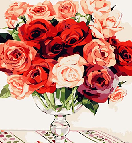 Peinture au diamant 5D roses strass pour illuminer la décoration murale de votre salon chaleureux