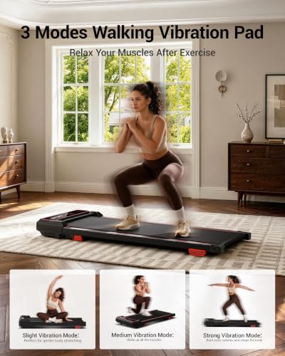 Image of Walking Vibration Pad with Vibration Plate 15% Incline Walking Pad 3.0HP Compact Portable Treadmills for Home 265LBS Vibration Plate Treadmill with Remote Control