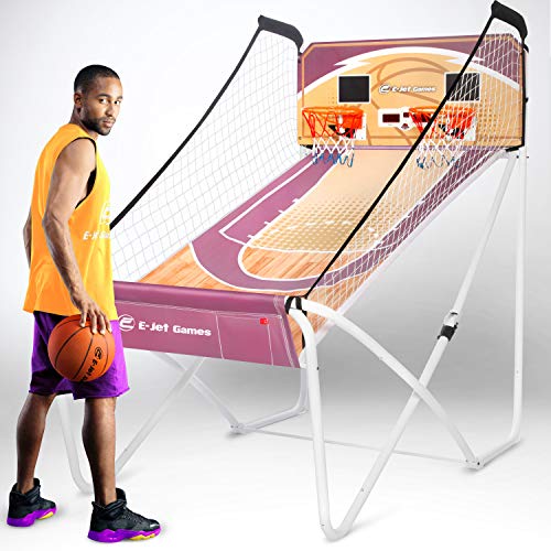 E-Jet Basketball Arcade Games - Electronic Basketball Games (Online Challenge & Battl, Shoot Hoops) Dual Shot/Purple (EIS021332025)