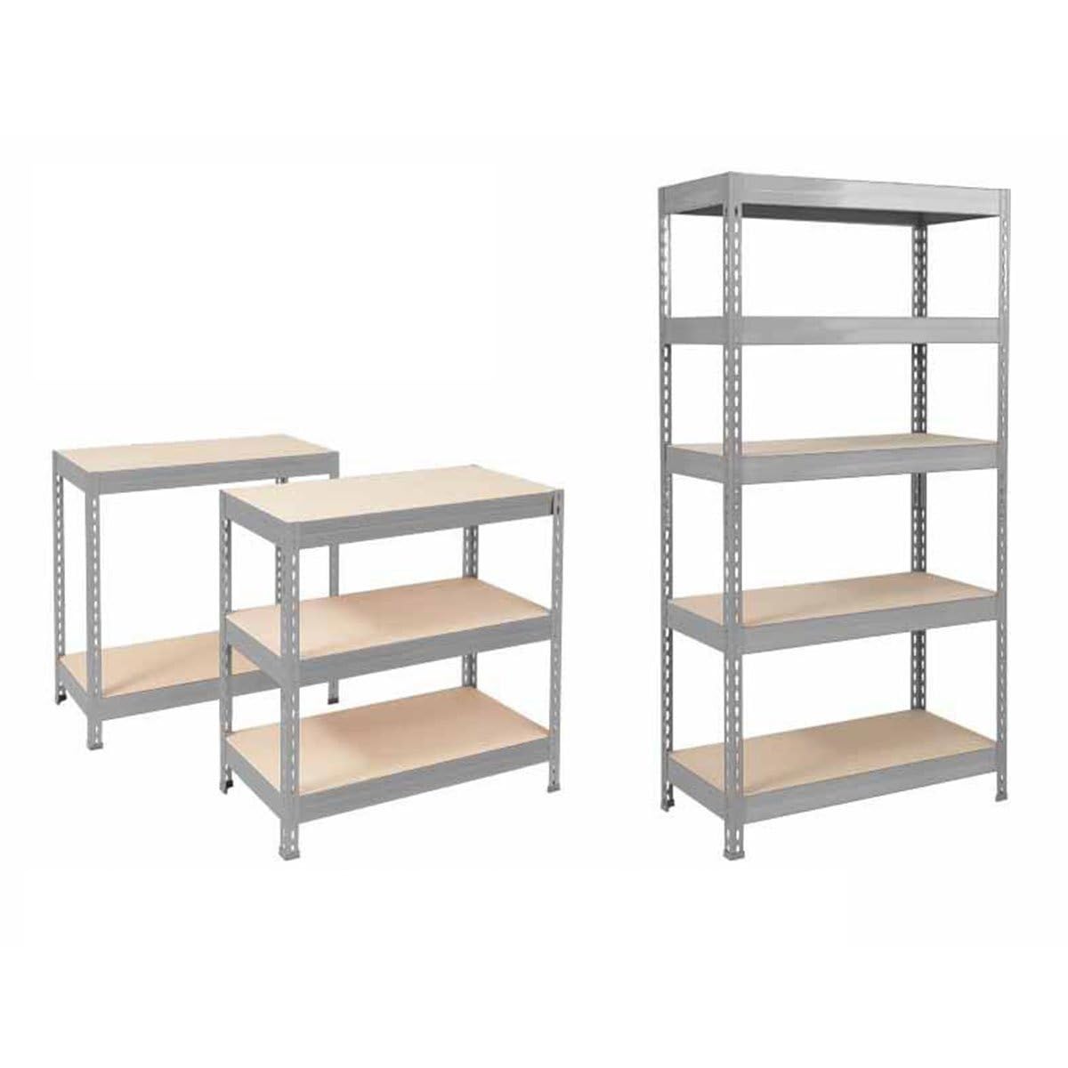 KARAT Étagères à Grande Tenue| Etagère à emboîter, montage sans outils| Rayonnages Charges Lourdes| Rayonnage Magasin & Garage| Étagère d'atelier modulable(Anthracite-gris 220 x 120 x 60 cm-5 niveaux)