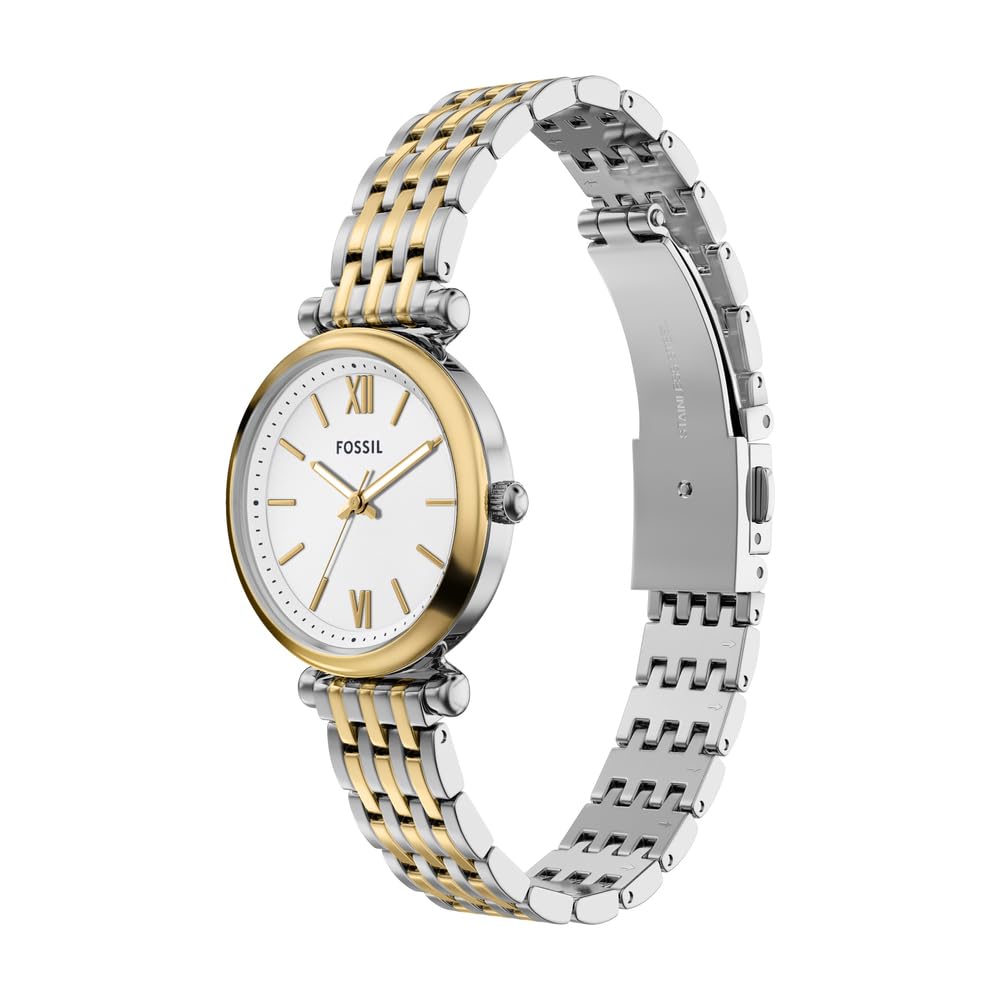 Fossil Damski analogowy zegarek kwarcowy z paskiem ze stali nierdzewnej ES5450SET