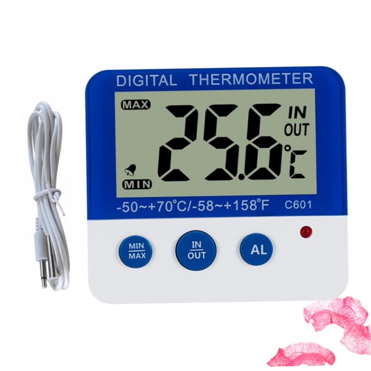 VICASKY 3 Pezzi Termometro per Interni ed Esterni con Allarme Temperatura Alta Bassa Display LED Unità Sensore Temperatura e Umidità Bianco e Blu