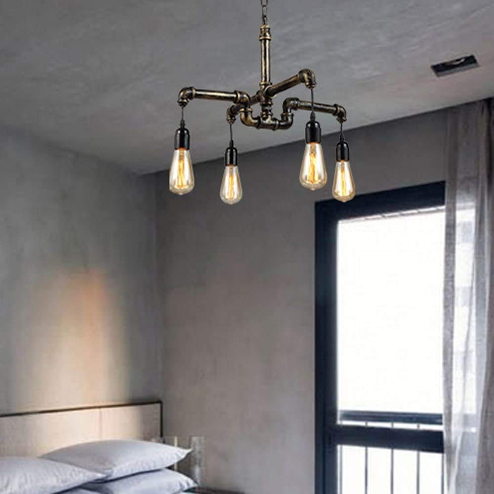 3 Way Industrial Vintage Ceiling Lights Metal Pipe Retro Loft Pendant Lamps UK E - Foto 10