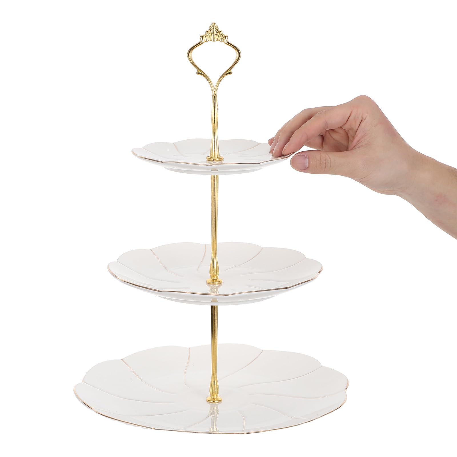 Présentoir à Niveaux Céramique à Trois en Cupcakes pour Mariages