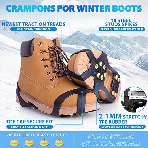 Sfee CA15L-BLACK Ice Cleats For Boots Shoes, Snow Grips Cleats thumb #2