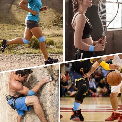 Image of OK TAPE Pre Wrap Tape (4-Rolls, 120 Yards) - Athletic Foam Underwrap for Sports, Protect for Ankles Wrists Hands and Knees, 2.75 Inches - Blue