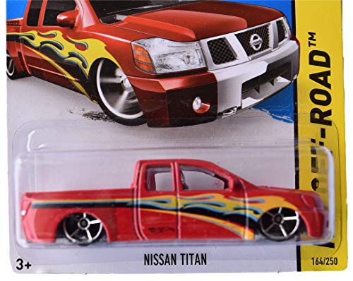 Hot Wheels Off Road Nissan Titan 164/250 rojo miniatura 2